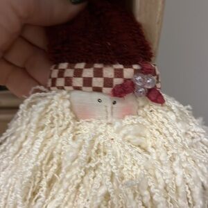 Santa Claus Beanbag Bottom Knit Christmas Deco Stuffed Embroidered Sitting